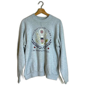 VTG 80s 90s Gray Sweatshirt pullover Washington DC USA Size XL